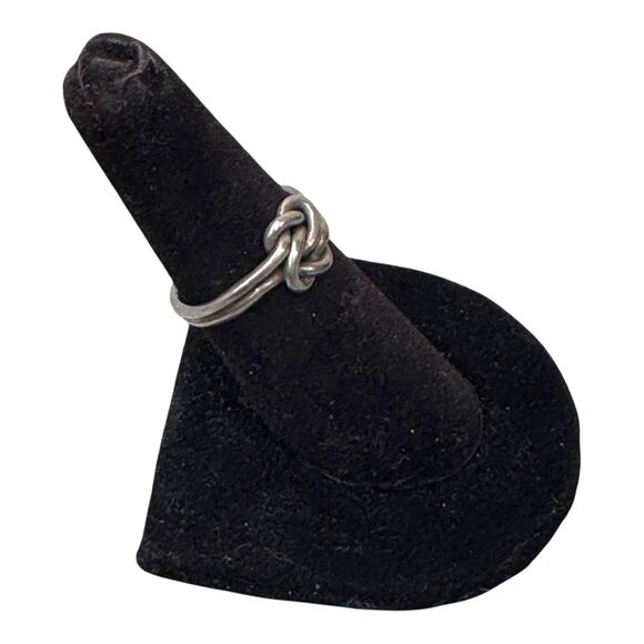 Sterling Silver Infinity Knot Ring Size 6.75 Double Friendship Love Vintage - Picture 5 of 10